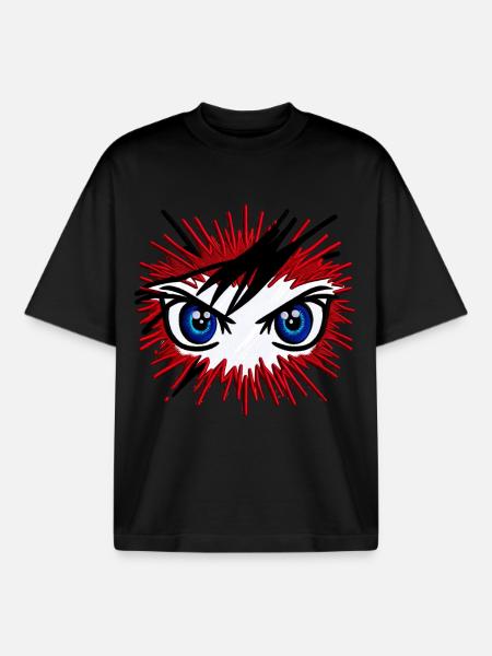 Expressive Eyes Burst Design - Boxy Heavyweight Unisex Organic T-Shirt by Stanley/Stella - black