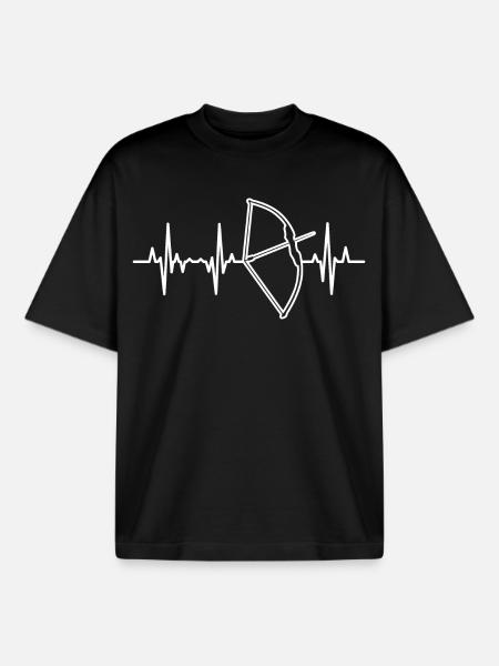 Archery Heart Line - Boxy Heavyweight Unisex Organic T-Shirt by Stanley/Stella - black