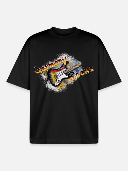 Germany Rocks - Boxy Heavyweight Unisex Organic T-Shirt by Stanley/Stella - black