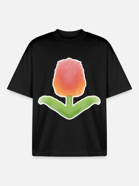 Tulipe ! - T-shirt unisexe boxy épais biologique Stanley/Stella - noir
