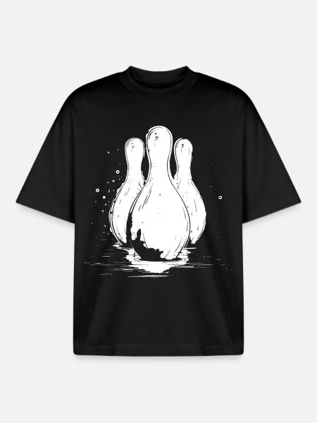 Graphismes de bowling - T-shirt unisexe boxy épais biologique Stanley/Stella - noir