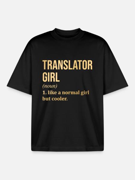 Translator - T-shirt unisexe boxy épais biologique Stanley/Stella - noir