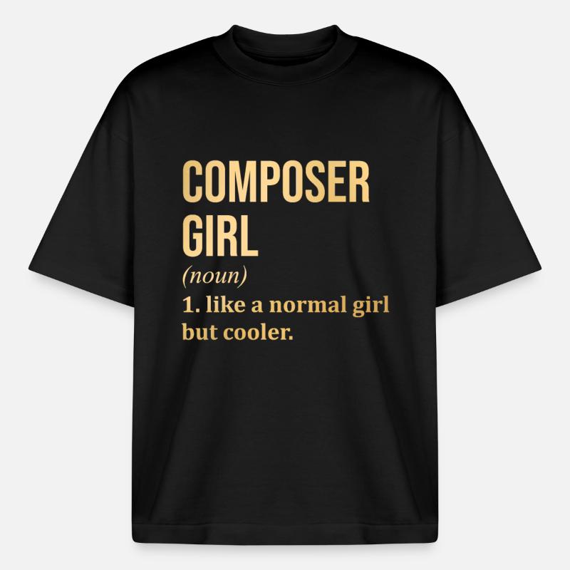 compositeur - T-shirt unisexe épais coupe boxy Stanley/Stella - noir
