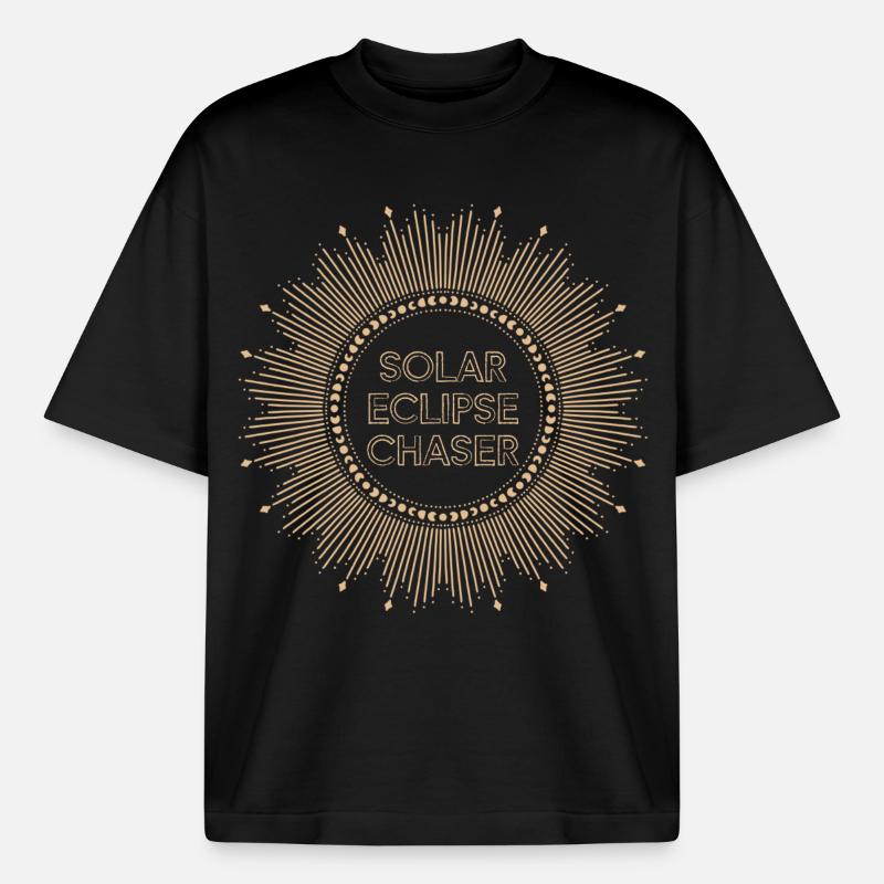 Solar eclipse chaser - Heavyweight Unisex Boxy T-Shirt von stanley/stella	 - Schwarz