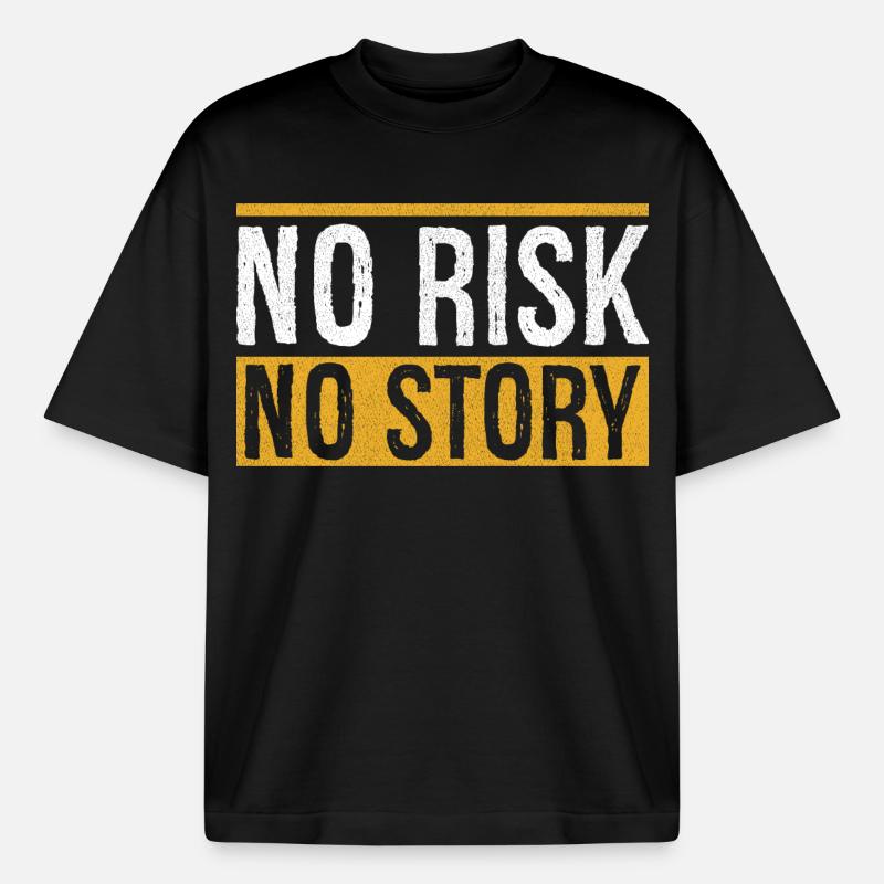 Pas de risque, pas d’histoire - T-shirt unisexe boxy épais biologique Stanley/Stella - noir