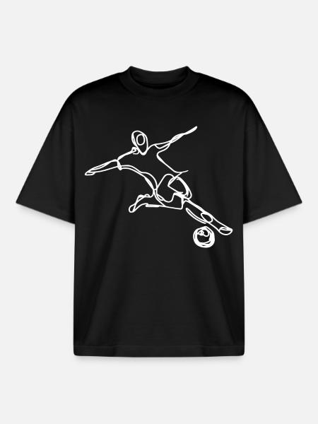 Footballer - Boxy Heavyweight Unisex Organic T-Shirt by Stanley/Stella - black