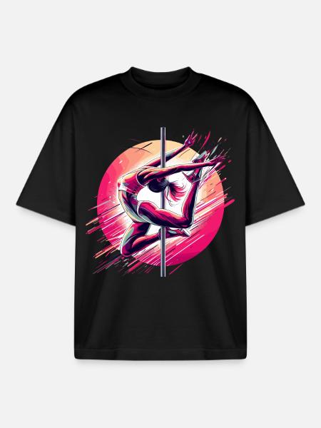 Pole Dance Dynamics Pink Gift - Boxy Heavyweight Unisex Organic T-Shirt by Stanley/Stella - black