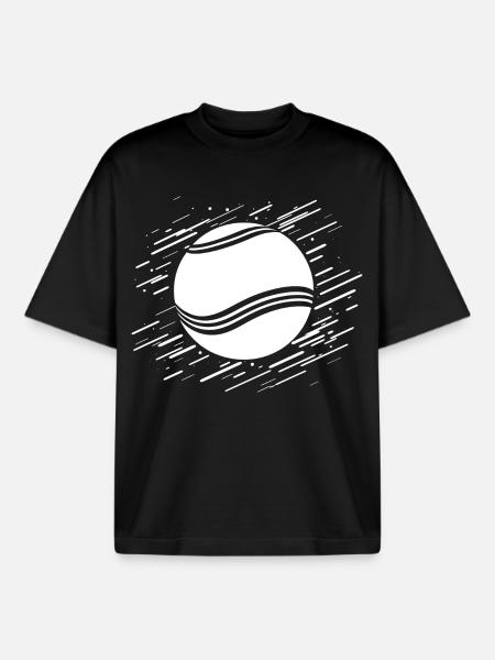 Tennis ball - Boxy Heavyweight Unisex Organic T-Shirt by Stanley/Stella - black