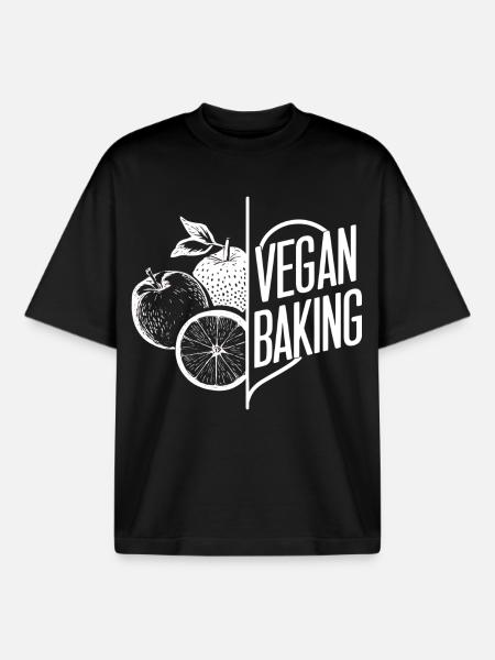 Vegan Backen Obst Küche - Boxy Heavyweight Unisex Organic T-Shirt von Stanley/Stella - Schwarz