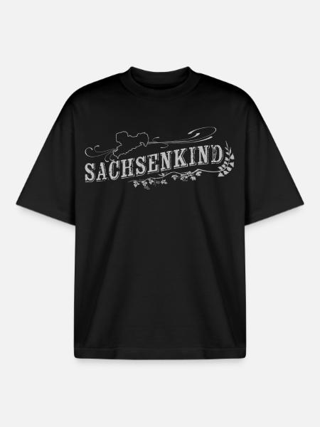 Sachsenkind - Sachsen - Boxy Heavyweight Unisex Organic T-Shirt von Stanley/Stella - Schwarz