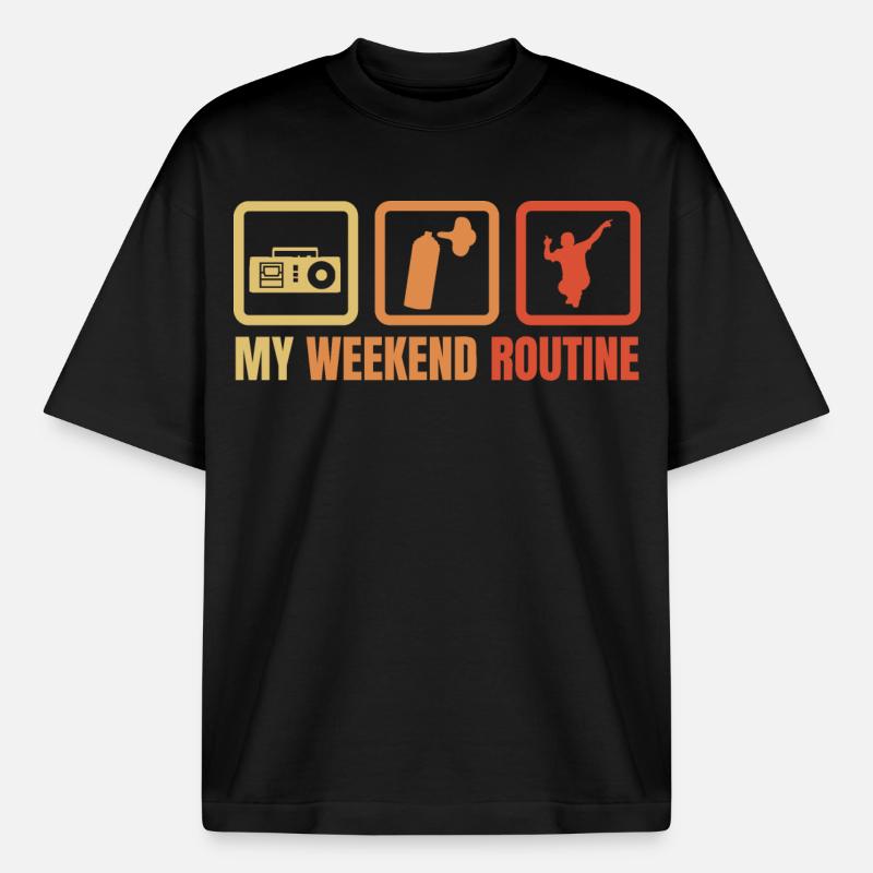 Break Dancer Wochenendroutine - Heavyweight Unisex Boxy T-Shirt von stanley/stella	 - Schwarz