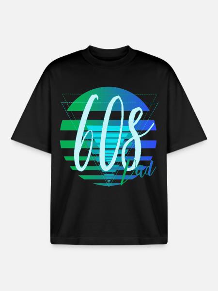 60s Dad – Retro Dad Design - Boxy Heavyweight Unisex Organic T-Shirt by Stanley/Stella - black