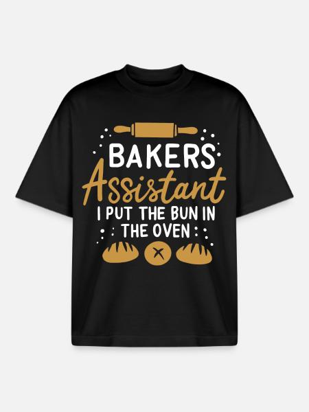 Baker's assistant - Boxy Heavyweight Unisex Organic T-Shirt by Stanley/Stella - black