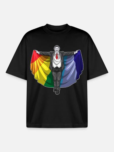 Vampire Halloween Rainbow - Boxy Heavyweight Unisex Organic T-Shirt by Stanley/Stella - black