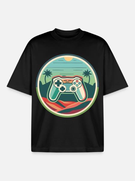 Gaming - Boxy Heavyweight Unisex Organic T-Shirt by Stanley/Stella - black