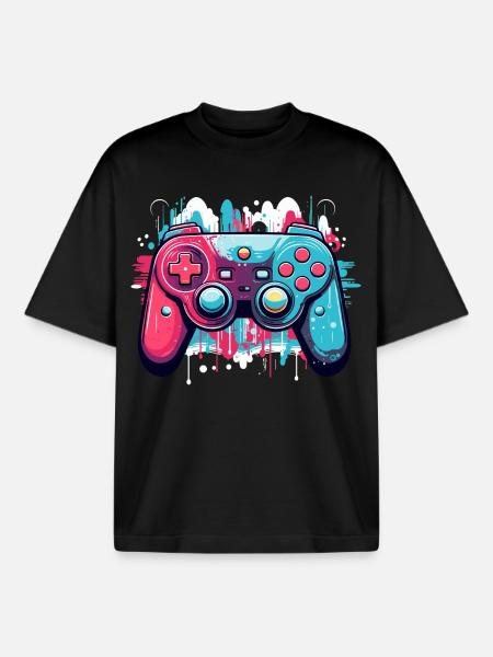 Game Controller - Boxy Heavyweight Unisex Organic T-Shirt von Stanley/Stella - Schwarz