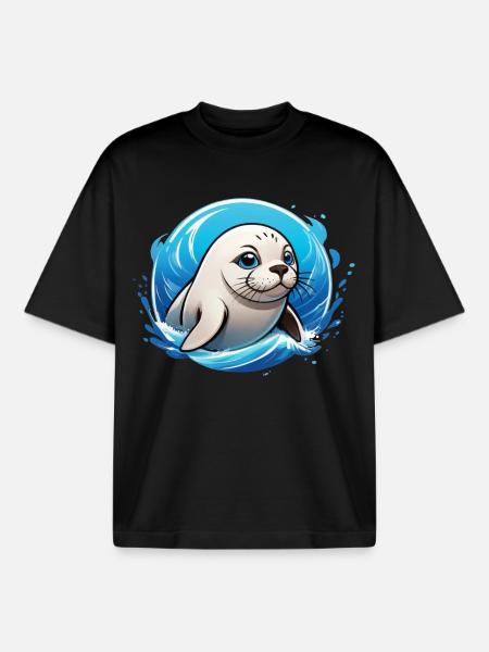 Sceller dans l’eau - T-shirt unisexe boxy épais biologique Stanley/Stella - noir