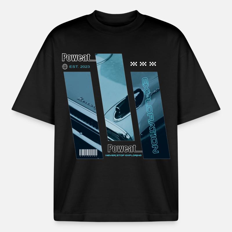 Never Stop Exploring - Boxy Heavyweight Unisex Organic T-Shirt by Stanley/Stella - black