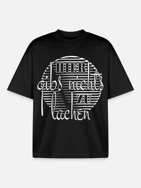 Hier gib`s nichts zu lachen - Boxy Heavyweight Unisex Organic T-Shirt von Stanley/Stella - Schwarz