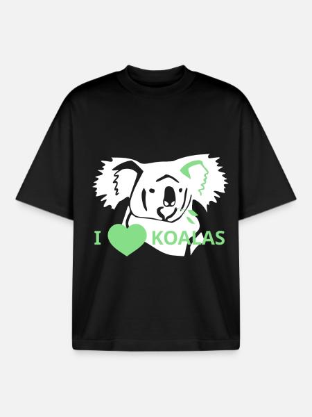 LoveKoalas - Boxy Heavyweight Unisex Organic T-Shirt by Stanley/Stella - black