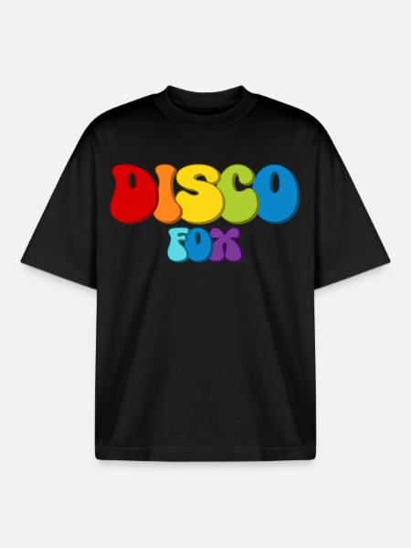 Disco Fox - T-shirt unisexe boxy épais biologique Stanley/Stella - noir