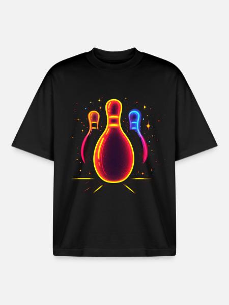 90s Bowling Lovers - Boxy Heavyweight Unisex Organic T-Shirt by Stanley/Stella - black