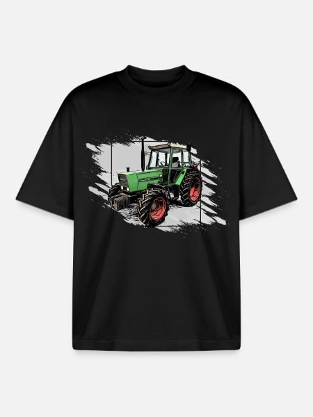 Tractor Farmer - Boxy Heavyweight Unisex Organic T-Shirt by Stanley/Stella - black