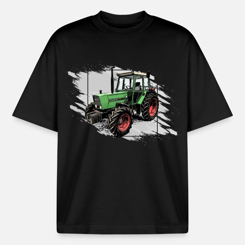 Traktor Farmer 306 - Boxy Heavyweight Unisex Organic T-Shirt von Stanley/Stella - Schwarz