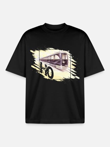 Model Railway Gauge H0 Design - Boxy Heavyweight Unisex Organic T-Shirt by Stanley/Stella - black