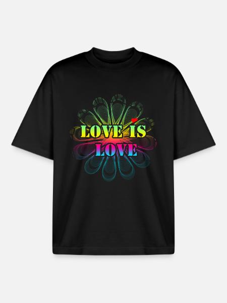 love is love - Boxy Heavyweight Unisex Organic T-Shirt by Stanley/Stella - black