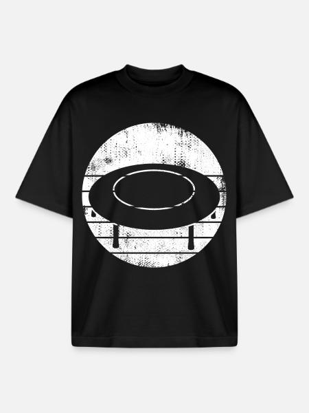 Trampoline Sketch - Boxy Heavyweight Unisex Organic T-Shirt by Stanley/Stella - black