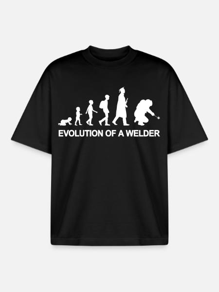 Évolution d’un soudeur - T-shirt unisexe boxy épais biologique Stanley/Stella - noir