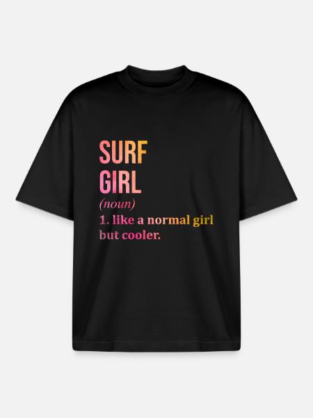Surf Surf Surf - Boxy Heavyweight Unisex Organic T-Shirt by Stanley/Stella - black