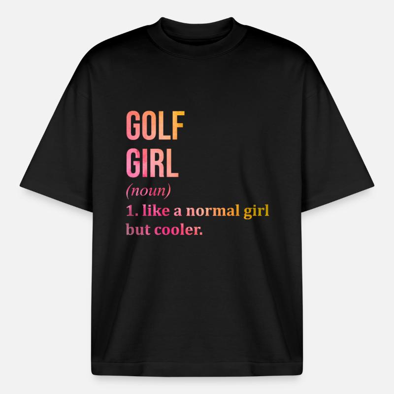 Golf - T-shirt unisexe épais coupe boxy Stanley/Stella - noir