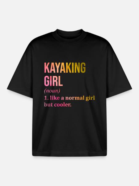 Kajakfahren, Kajakfahren, Kajakfahren - Boxy Heavyweight Unisex Organic T-Shirt von Stanley/Stella - Schwarz