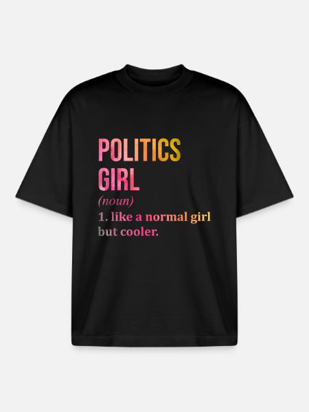 Political Political Political - Boxy Heavyweight Unisex Organic T-Shirt by Stanley/Stella - black