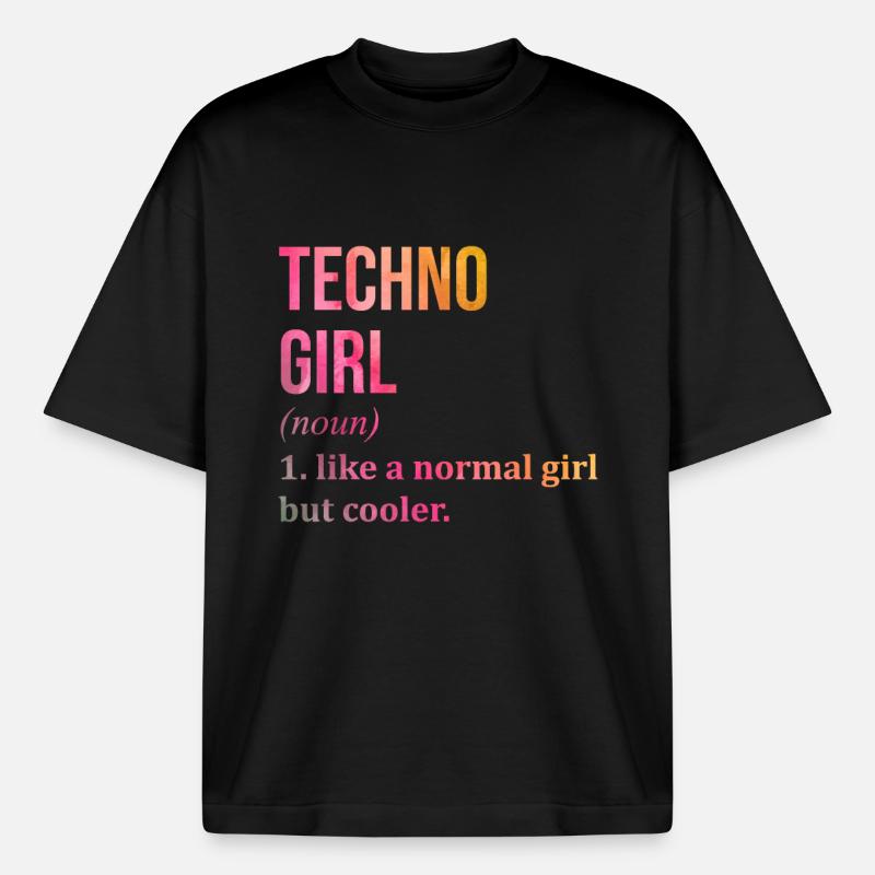 techno - T-shirt unisexe épais coupe boxy Stanley/Stella - noir