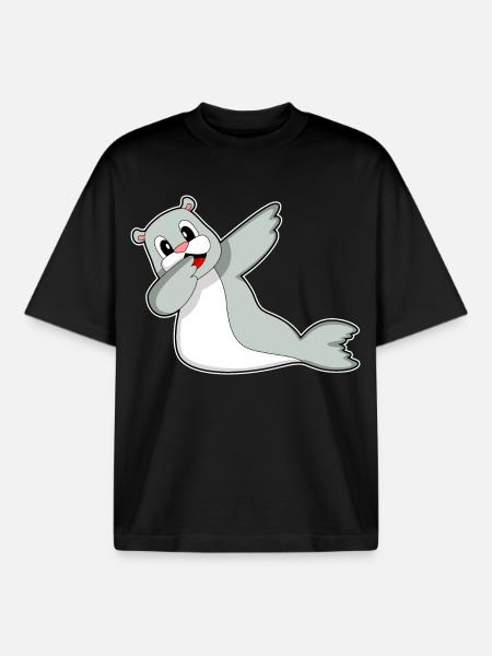 Seal Hip Hop Dance - Boxy Heavyweight Unisex Organic T-Shirt by Stanley/Stella - black