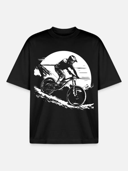 Graphismes de VTT - T-shirt unisexe boxy épais biologique Stanley/Stella - noir