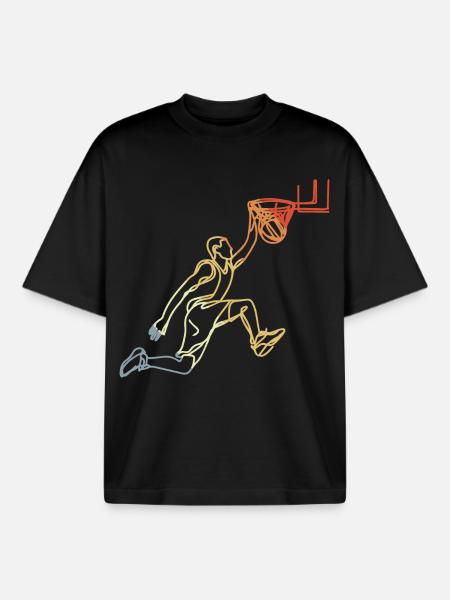 Basketball Retro Look - Boxy Heavyweight Unisex Organic T-Shirt by Stanley/Stella - black