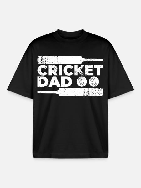 Cricket Father - Boxy Heavyweight Unisex Organic T-Shirt by Stanley/Stella - black