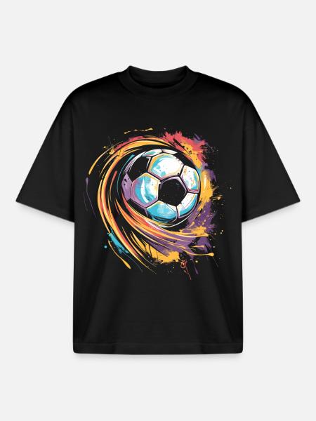Fußball Streetart - Boxy Heavyweight Unisex Organic T-Shirt von Stanley/Stella - Schwarz