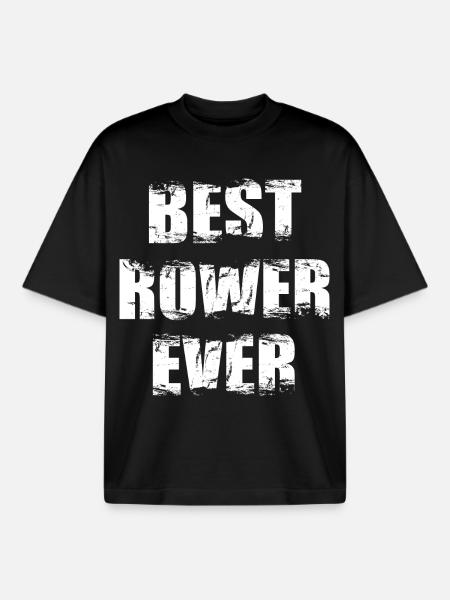 Best rower of all time - Boxy Heavyweight Unisex Organic T-Shirt by Stanley/Stella - black