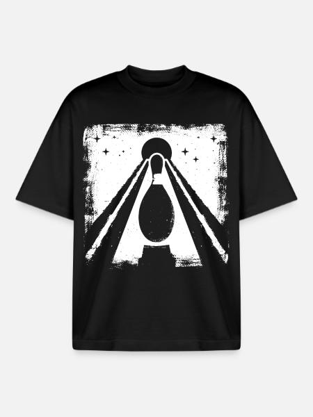 Bowling Pin Graphic - Boxy Heavyweight Unisex Organic T-Shirt by Stanley/Stella - black