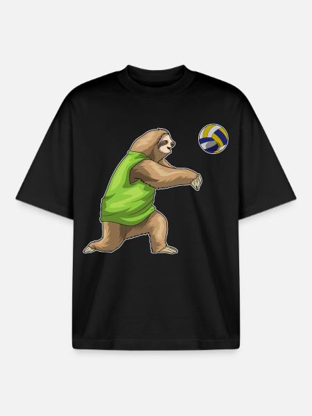 Bradipo Pallavolo Giocatore Pallavolo - T-shirt unisex boxy pesante biologica di Stanley/Stella - nero