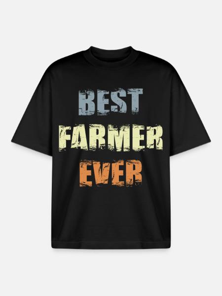 Best farmer of all time - Boxy Heavyweight Unisex Organic T-Shirt by Stanley/Stella - black