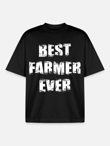 Best Farmer Ever - Boxy Heavyweight Unisex Organic T-Shirt by Stanley/Stella - black