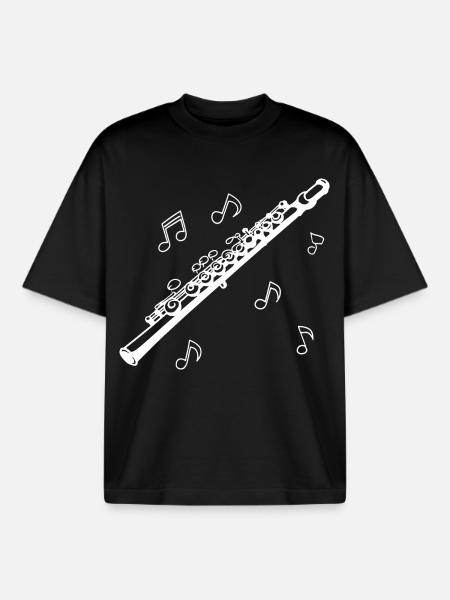 Flûte - T-shirt unisexe boxy épais biologique Stanley/Stella - noir