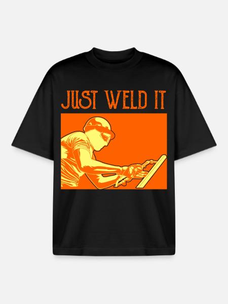 Welder Joke - Boxy Heavyweight Unisex Organic T-Shirt by Stanley/Stella - black