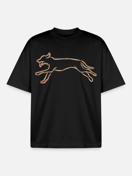Dessin de chien - T-shirt unisexe boxy épais biologique Stanley/Stella - noir